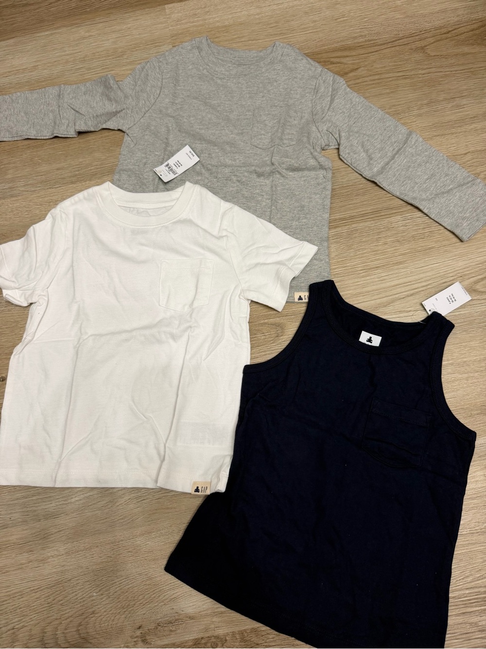 GAP Kids 3-Pack Tops in Gray, White & Navy Tank